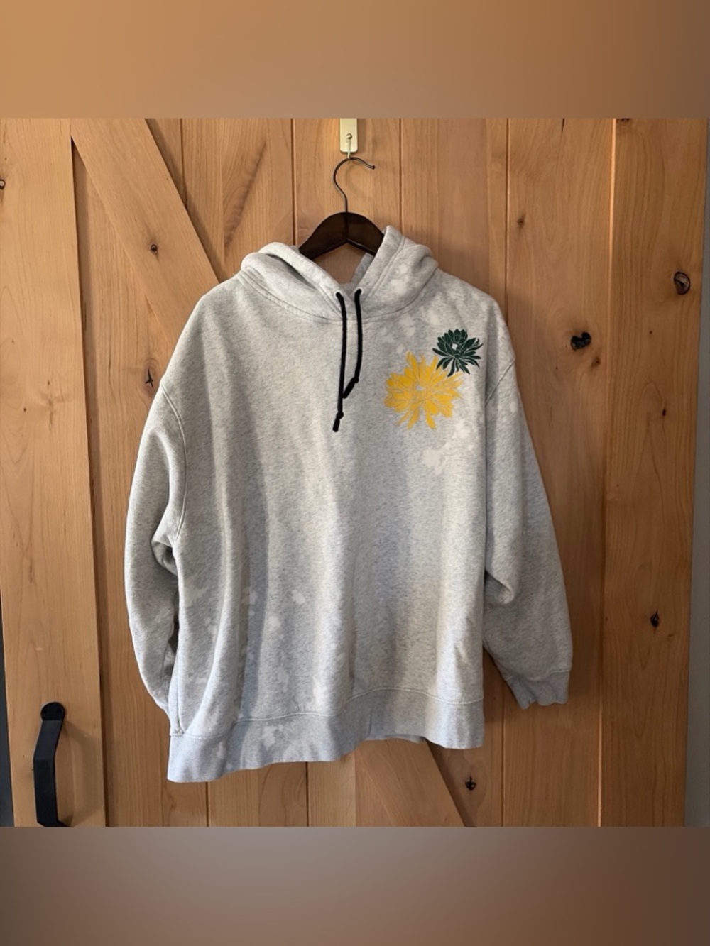 Nike Power in Purpose Oversized Fit Hoodie Sweatshirt Grey Floral Logo 1X